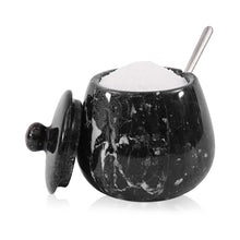 Load image into Gallery viewer, SALT CANDY BELL SMALL Handcrafted Marble Salt Cellar with Lid &amp; Spoon – Large Decorative Salt Candy Bell Storage Jar
