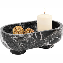 Load image into Gallery viewer, Marble Oval Bowl With Stand 10" Inches Handmade Decorative Bowl
