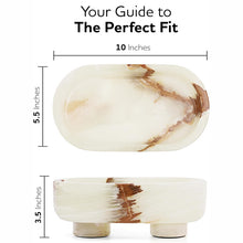 Load image into Gallery viewer, Marble Oval Bowl With Stand 10" Inches Handmade Decorative Bowl
