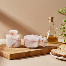 Load image into Gallery viewer, Marble Butter Keeper &amp; Salt Cellar Set,  Stone Kitchen Counter Containers for Butter, Salt, Sugar &amp; Spice, Elegant Countertop Storage &amp; Table Accessories
