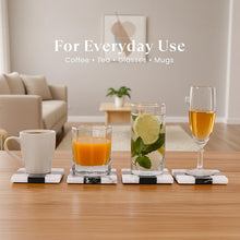 Load image into Gallery viewer, Luxury Checkered Coasters Plates Set of 4, Decorative Drink Coasters for Home &amp; Office
