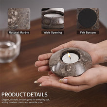 Load image into Gallery viewer, Tea Light Candle Holders Set of 3 – Handcrafted Natural Marble Tealight &amp; Votive Holders
