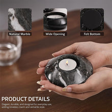 Load image into Gallery viewer, Tea Light Candle Holders Set of 3 – Handcrafted Natural Marble Tealight &amp; Votive Holders

