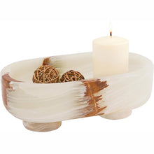 Load image into Gallery viewer, Marble Oval Bowl With Stand 10" Inches Handmade Decorative Bowl
