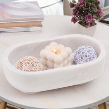 Load image into Gallery viewer, Marble Oval Bowl With Stand 10" Inches Handmade Decorative Bowl
