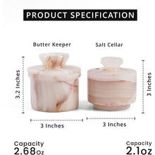 Load image into Gallery viewer, Marble Butter Keeper &amp; Salt Cellar Set,  Stone Kitchen Counter Containers for Butter, Salt, Sugar &amp; Spice, Elegant Countertop Storage &amp; Table Accessories

