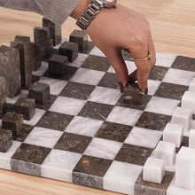 Load image into Gallery viewer, Modern Chess Set – Handcrafted Borderless Marble Chess Board
