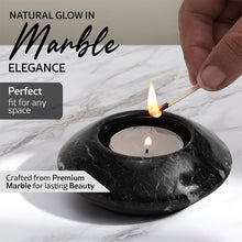 Load image into Gallery viewer, Tea Light Candle Holders Set of 3 – Handcrafted Natural Marble Tealight &amp; Votive Holders
