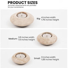 Load image into Gallery viewer, Tea Light Candle Holders Set of 3 – Handcrafted Natural Marble Tealight &amp; Votive Holders
