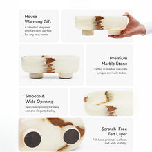 Load image into Gallery viewer, Marble Oval Bowl With Stand 10" Inches Handmade Decorative Bowl
