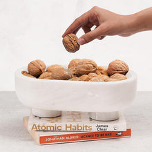 Load image into Gallery viewer, Marble Oval Bowl With Stand 10" Inches Handmade Decorative Bowl
