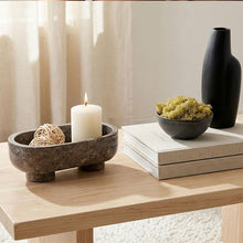 Load image into Gallery viewer, Marble Oval Bowl With Stand 10" Inches Handmade Decorative Bowl
