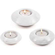 Load image into Gallery viewer, Tea Light Candle Holders Set of 3 – Handcrafted Natural Marble Tealight &amp; Votive Holders
