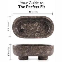 Load image into Gallery viewer, Marble Oval Bowl With Stand 10" Inches Handmade Decorative Bowl
