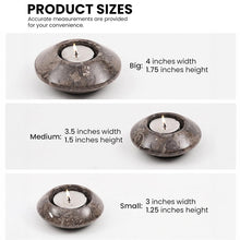 Load image into Gallery viewer, Tea Light Candle Holders Set of 3 – Handcrafted Natural Marble Tealight &amp; Votive Holders
