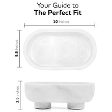 Load image into Gallery viewer, Marble Oval Bowl With Stand 10" Inches Handmade Decorative Bowl
