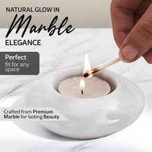 Load image into Gallery viewer, Tea Light Candle Holders Set of 3 – Handcrafted Natural Marble Tealight &amp; Votive Holders
