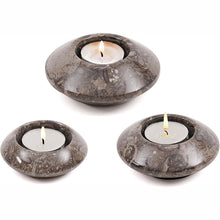 Load image into Gallery viewer, Tea Light Candle Holders Set of 3 – Handcrafted Natural Marble Tealight &amp; Votive Holders
