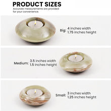 Load image into Gallery viewer, Tea Light Candle Holders Set of 3 – Handcrafted Natural Marble Tealight &amp; Votive Holders
