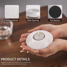Load image into Gallery viewer, Tea Light Candle Holders Set of 3 – Handcrafted Natural Marble Tealight &amp; Votive Holders
