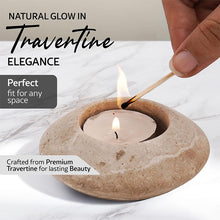 Load image into Gallery viewer, Tea Light Candle Holders Set of 3 – Handcrafted Natural Marble Tealight &amp; Votive Holders
