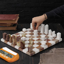 Load image into Gallery viewer, Modern Chess Set – Handcrafted Borderless Marble Chess Board
