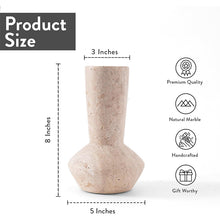 Load image into Gallery viewer, Marble Vase for Flowers 20cm, Handmade Flower Vase, Elegant Home Decor Vase, Modern Decorative Vases for Living Room, Bedroom Shelf &amp; Table Centerpiece
