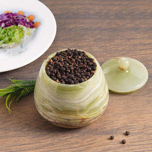 Load image into Gallery viewer, Marble Salt Cellar with Spoon - Handmade Salt Jar with Lid | Kitchen Storage Container
