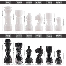 Load image into Gallery viewer, 38cm Round Marble Chess Set WHITE &amp; ZEBRA BLACK with Local Storage Box – Classic Strategy Board Game for Home &amp; Gift
