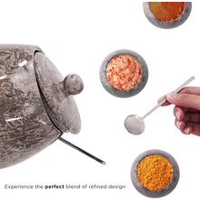 Load image into Gallery viewer, Marble Salt Cellar with Spoon - Handmade Salt Jar with Lid | Kitchen Storage Container
