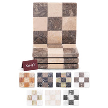 Load image into Gallery viewer, Luxury Checkered Coasters Plates Set of 4, Decorative Drink Coasters for Home &amp; Office
