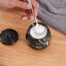 Load image into Gallery viewer, SALT CANDY BELL SMALL Handcrafted Marble Salt Cellar with Lid &amp; Spoon – Large Decorative Salt Candy Bell Storage Jar
