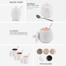 Load image into Gallery viewer, SALT CANDY BELL SMALL Handcrafted Marble Salt Cellar with Lid &amp; Spoon – Large Decorative Salt Candy Bell Storage Jar
