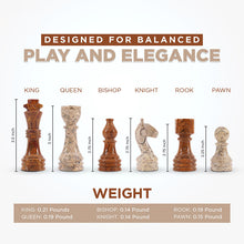 Load image into Gallery viewer, Luxury Red &amp; Coral Premium Marble Chess Figures Set | Handmade Stone Chess Pieces for Chess Boards
