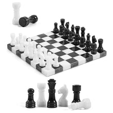 Load image into Gallery viewer, Marble Chess Set 10" Chess Games with 32 Chess Pieces &amp; 2 Extra Queens for Beginner Board Games, Valentine’s Day Game Nights
