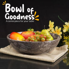 Load image into Gallery viewer, Marble Fruit Bowl Without Stand - Kitchen Serving Bowl - 25 cm
