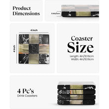 Load image into Gallery viewer, Luxury Checkered Coasters Plates Set of 4, Decorative Drink Coasters for Home &amp; Office

