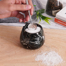 Load image into Gallery viewer, SALT CANDY BELL SMALL Handcrafted Marble Salt Cellar with Lid &amp; Spoon – Large Decorative Salt Candy Bell Storage Jar
