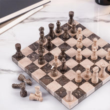 Load image into Gallery viewer, Marble Chess Set 10" Chess Games with 32 Chess Pieces &amp; 2 Extra Queens for Beginner Board Games, Valentine’s Day Game Nights
