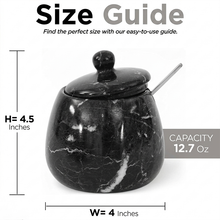 Load image into Gallery viewer, Marble Salt Cellar with Spoon - Handmade Salt Jar with Lid | Kitchen Storage Container

