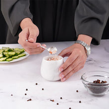 Load image into Gallery viewer, SALT CANDY BELL SMALL Handcrafted Marble Salt Cellar with Lid &amp; Spoon – Large Decorative Salt Candy Bell Storage Jar
