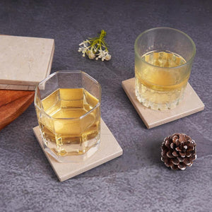 Marble Set of 6 Kitchen Square Coaster Plates