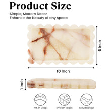 Load image into Gallery viewer, Marble Tray 25cm , Handmade Decorative Vanity Tray for Bathroom Countertop, Kitchen Counter, Perfume Jewelry Makeup Organizer, Home Decor Storage Catchall Tray
