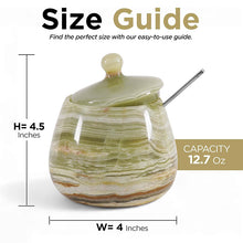 Load image into Gallery viewer, Marble Salt Cellar with Spoon - Handmade Salt Jar with Lid | Kitchen Storage Container
