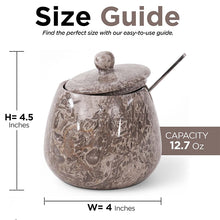 Load image into Gallery viewer, Marble Salt Cellar with Spoon - Handmade Salt Jar with Lid | Kitchen Storage Container
