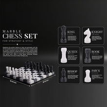 Load image into Gallery viewer, Marble Chess Set 10" Chess Games with 32 Chess Pieces &amp; 2 Extra Queens for Beginner Board Games, Valentine’s Day Game Nights
