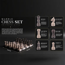 Load image into Gallery viewer, Marble Chess Set 10" Chess Games with 32 Chess Pieces &amp; 2 Extra Queens for Beginner Board Games, Valentine’s Day Game Nights
