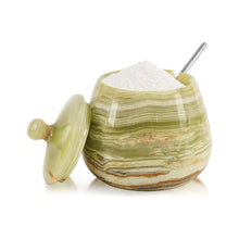 Load image into Gallery viewer, Marble Salt Cellar with Spoon - Handmade Salt Jar with Lid | Kitchen Storage Container
