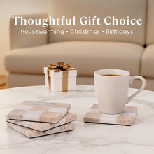 Load image into Gallery viewer, Luxury Checkered Coasters Plates Set of 4, Decorative Drink Coasters for Home &amp; Office
