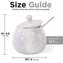 Load image into Gallery viewer, Marble Salt Cellar with Spoon - Handmade Salt Jar with Lid | Kitchen Storage Container
